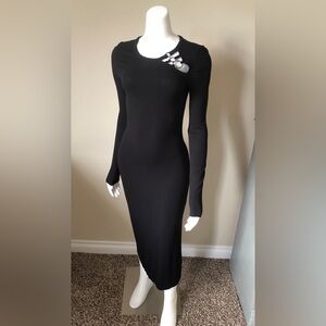 PAIGE Black Midi Dress